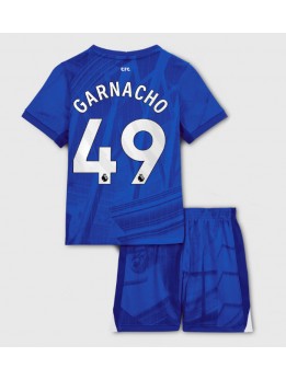 Billige Chelsea Alejandro Garnacho #49 Hjemmedraktsett Barn 2025-26 Kortermet (+ Korte bukser)